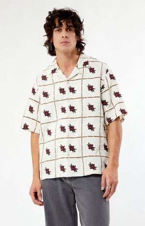 Floral Embroidered Oversized Camp Shirt image number 1
