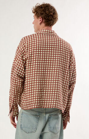 Red Leonie Checker Long Sleeve Button Down Shirt image number 4
