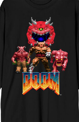Doom Mask & Monster Long Sleeve T-Shirt image number 2