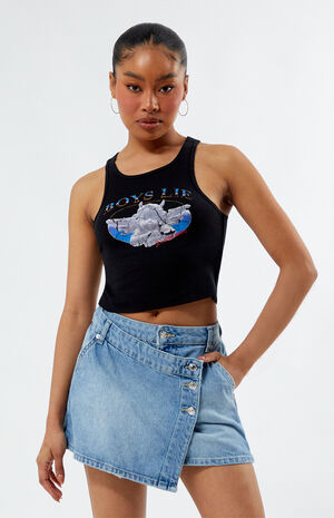 Here Lies Cropped Tank Top image number 1