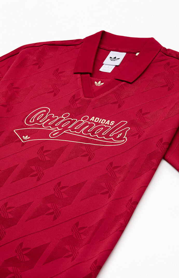 adidas Kids Red Monogram Short Sleeve Jersey