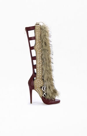 Women's Shaine Faux Fur Gladiator Sandal Boots image number 1