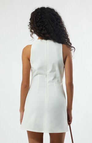 Linen Keyhole Mini Dress image number 4