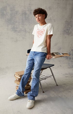 Medium Blue Stretch Flare Jeans image number 1