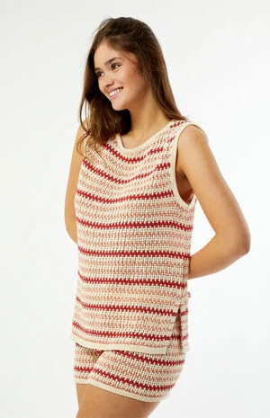 Tami Striped Knit Longline Tank Top image number 1
