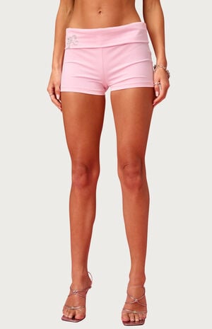 Barbie Rhinestone Foldover Shorts image number 1