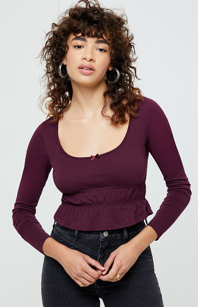 Lexie Peplum Long Sleeve Top
