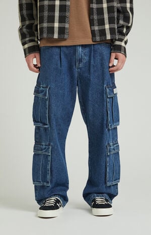 Dark Indigo Baggy Cargo Jeans image number 1