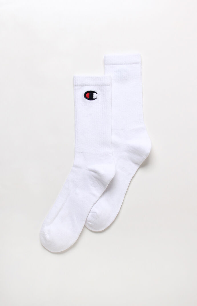 Champion C Logo Embroidered Crew Socks Pacsun