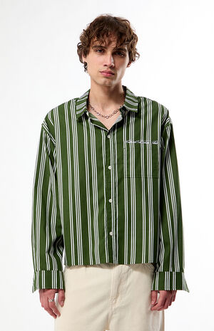 Green Striped Hutton Long Sleeve Shirt image number 2