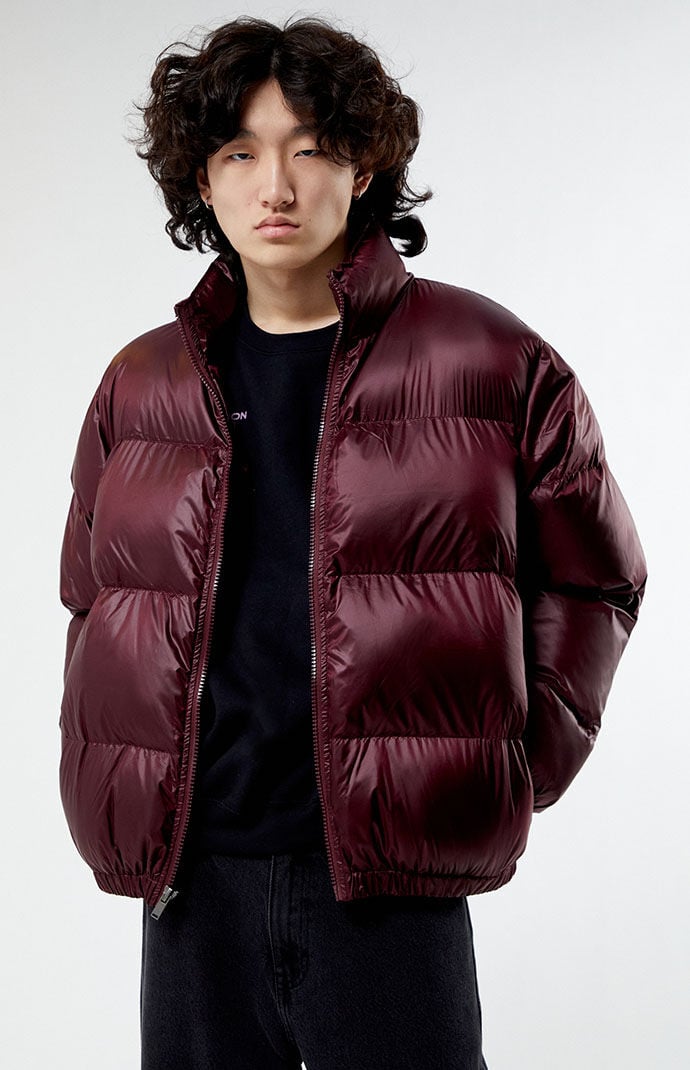 PacSun Burgundy Puffer Jacket PacSun