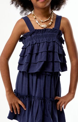 Navy Ruffle Tank Top image number 2