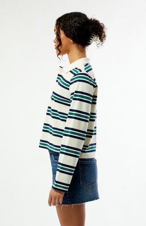 Megan Striped Long Sleeve Polo Shirt image number 4