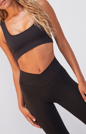 PAC 1980 PAC WHISPER Black Active Crossover Yoga Pants, PacSun