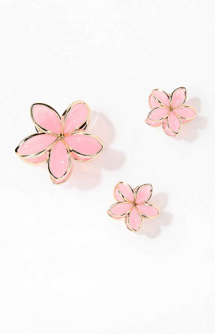 LA Hearts 3 Pack Pink Metal Hair Claw Clips