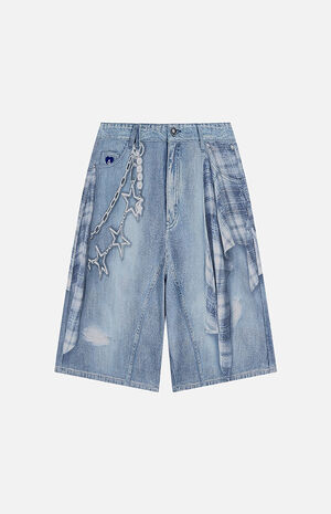 Plaid Panel Chain Jorts image number 4