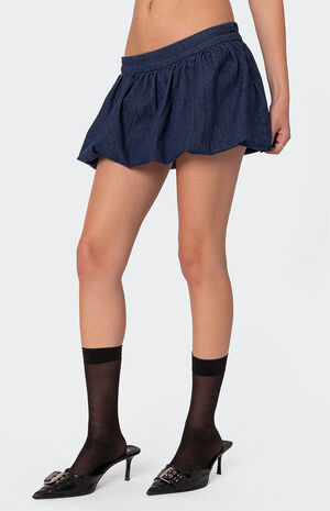 Denim Bubble Micro Skort image number 4