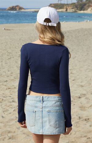 Blue Mckenna Long Sleeve Top image number 3