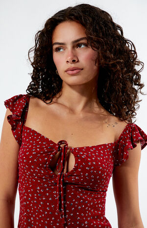 Keyhole Babydoll Mini Dress image number 5