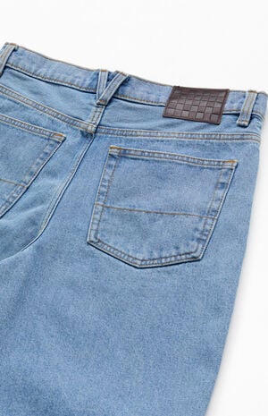 Kids Light Blue Baggy Jean Shorts image number 3