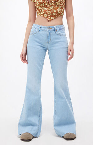 Eco Light Blue Low Rise Flare Jeans image number 2
