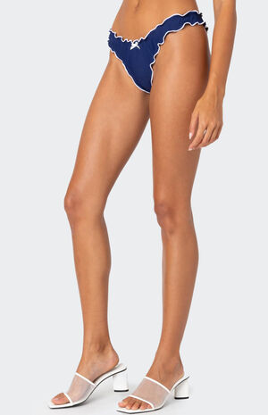 Golden Ruffle Edge Bikini Bottom image number 3