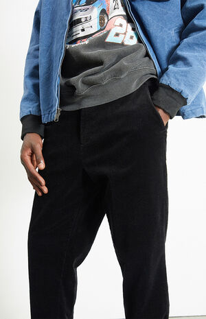 Black Corduroy Slim Chino Pants image number 3