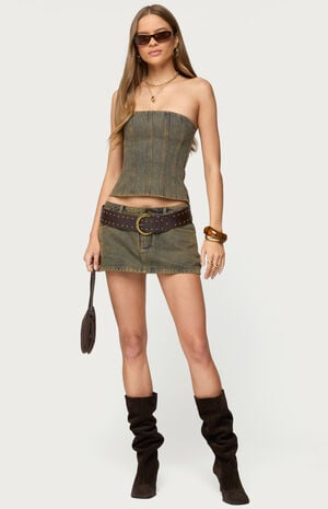 Camelia Denim Mini Skort image number 5