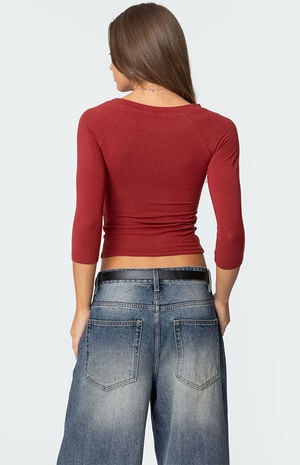 Mary Quarter Sleeve Wide Neck Top image number 5