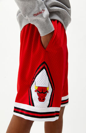 Men's Chicago Bulls basketball jersey mitchell ness big face red shorts 2020