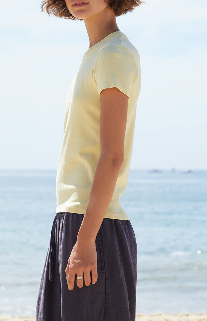 John Galt Yellow Hailie Short Sleeve Top