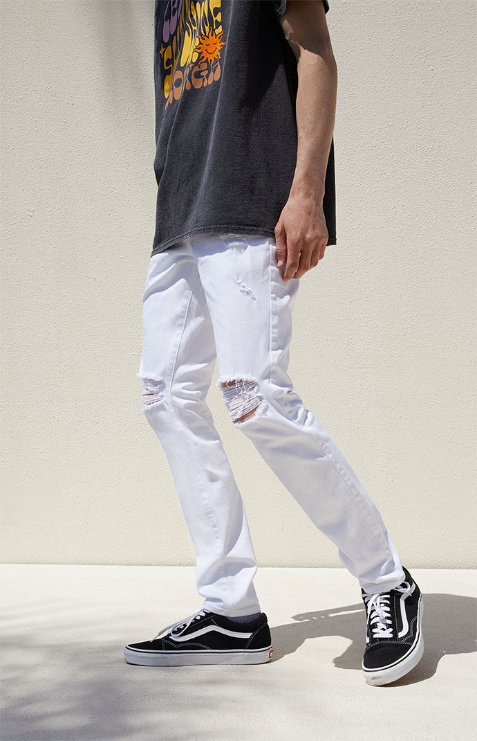 Vans white new arrivals jeans