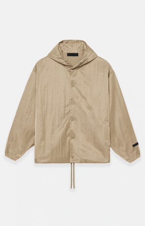 Desert Sand Textured Nylon Hooded Jacket image number 1