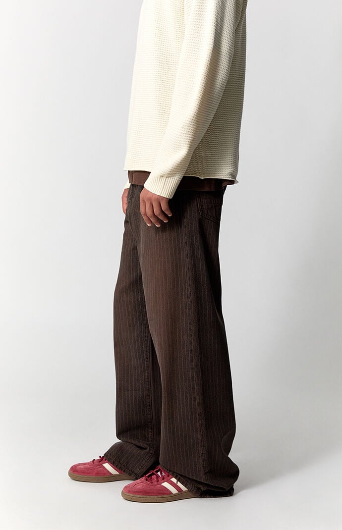 Pacsun Blake Extreme Baggy Jeans Brown Pinstripe