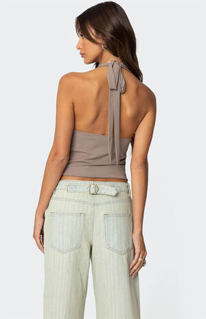 Mila Plunge Neck Halter Top image number 5