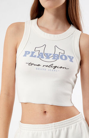 x Playboy Ribbed Cropped Tank Top image number 3