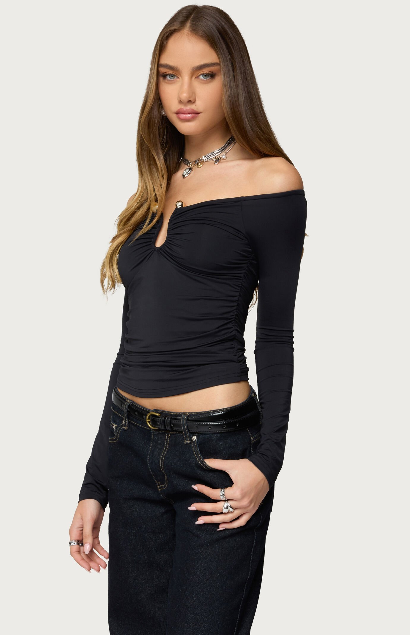 Edikted Halle Curved U Off Shoulder Top