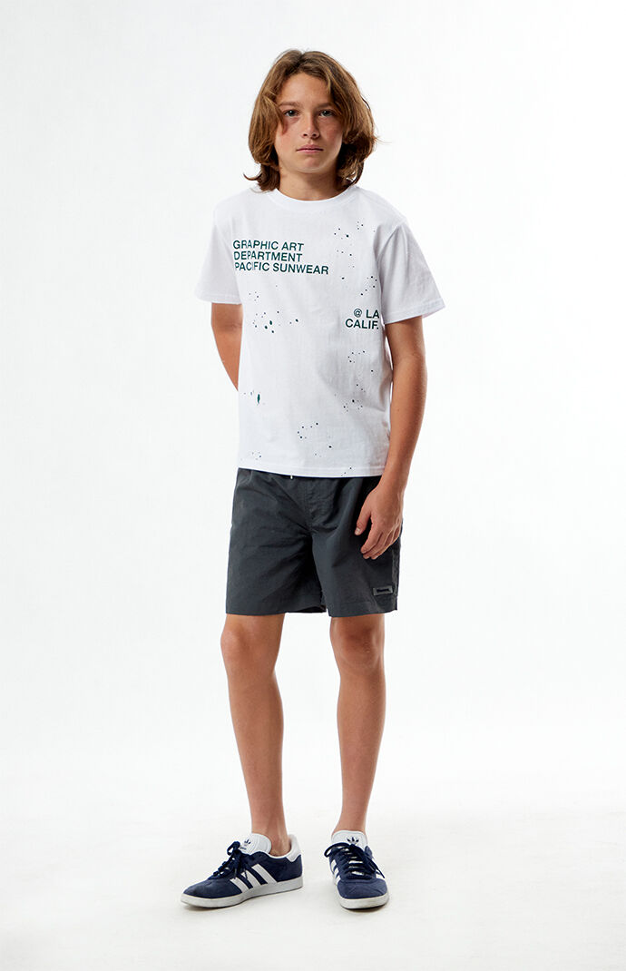 Pacsun Kids Black Collegiate 4.5" Swim Trunks