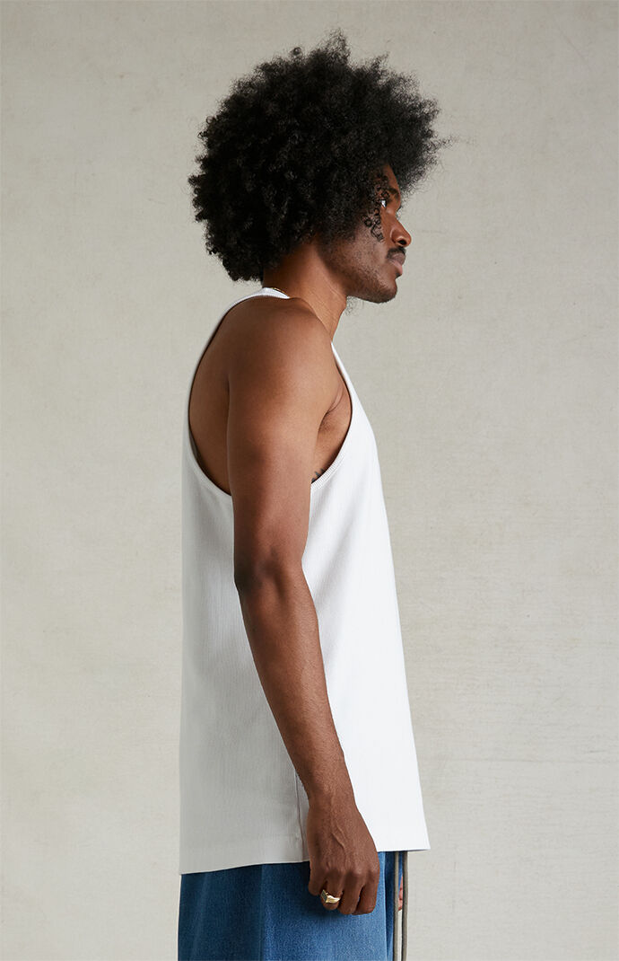 Fear of God Essentials White Ribbed Tank Top | PacSun
