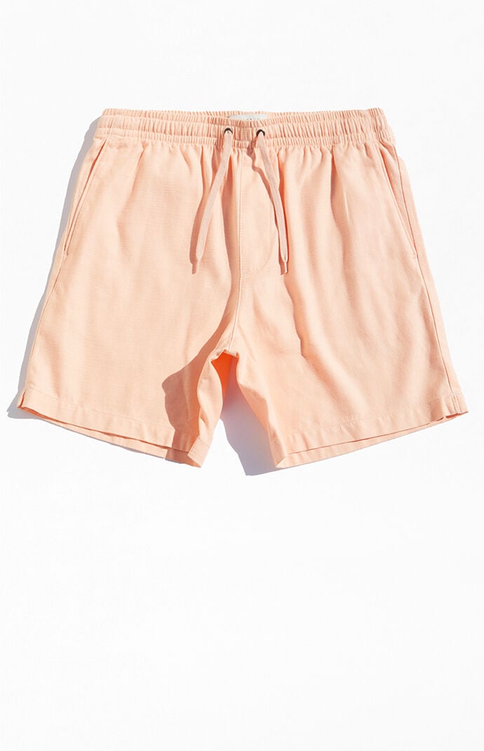 Pacsun Men s Cotton Textured Volley Shorts in Coral Size Medium