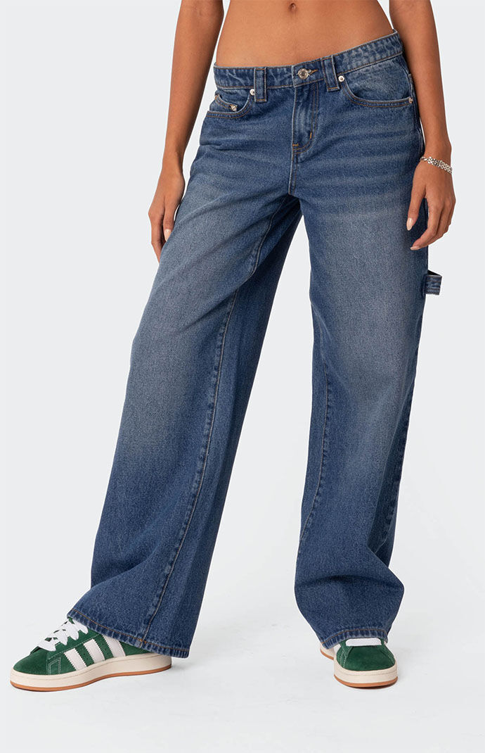 【KOOLOSET】Lil Carpenter Wide Denim Girls' Mid-Rise Wide Leg Carpenter Jeans - art class™ Medium
