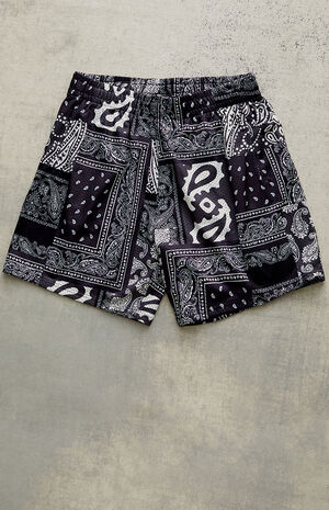 Mesh Black Bandana Shorts image number 1
