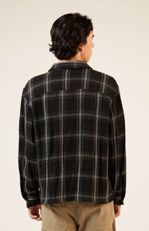 Black Tweed Plaid Overshirt image number 3
