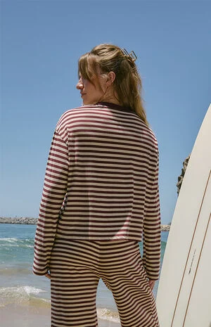 Striped Golden Hour Long Sleeve Boxy T-Shirt image number 4