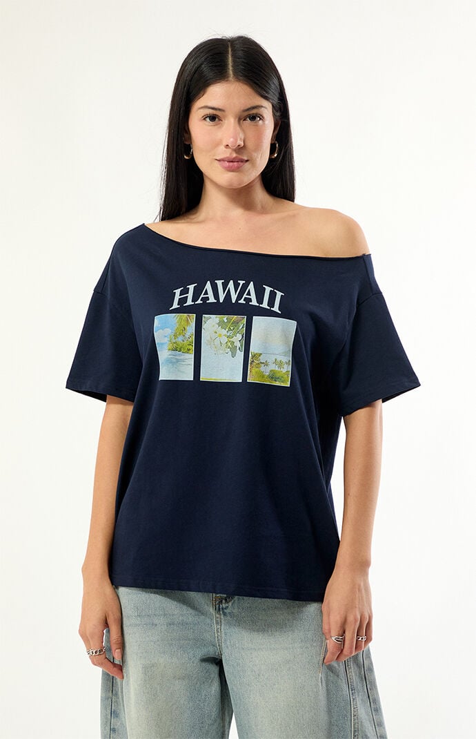 Edikted Hawaiian Babe Off-The-Shoulder T-Shirt