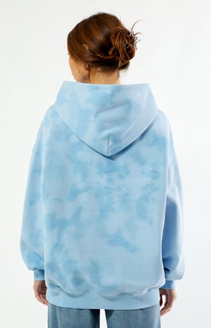 Light Blue Tie Dye Oversized Hoodie image number 4