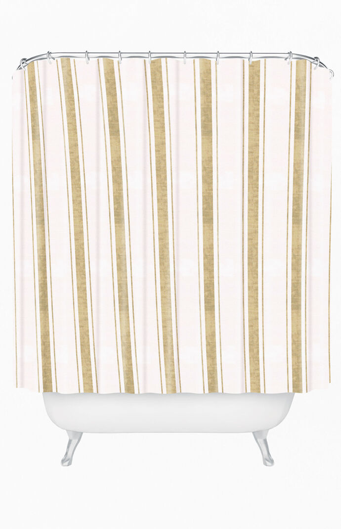 Aegean Jute Striped Shower Curtain