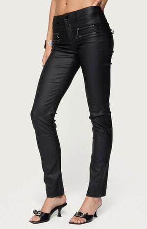 Kaede Faux Leather Skinny Jeans image number 3