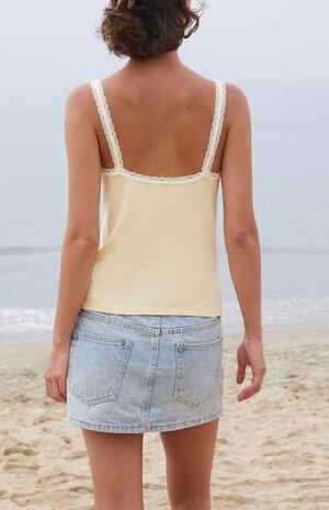 Yellow Honor Lace Tank Top image number 3