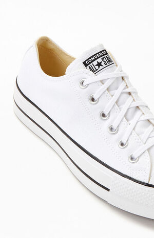 Women's White Chuck Taylor Platform Low Top Sneakers image number 6